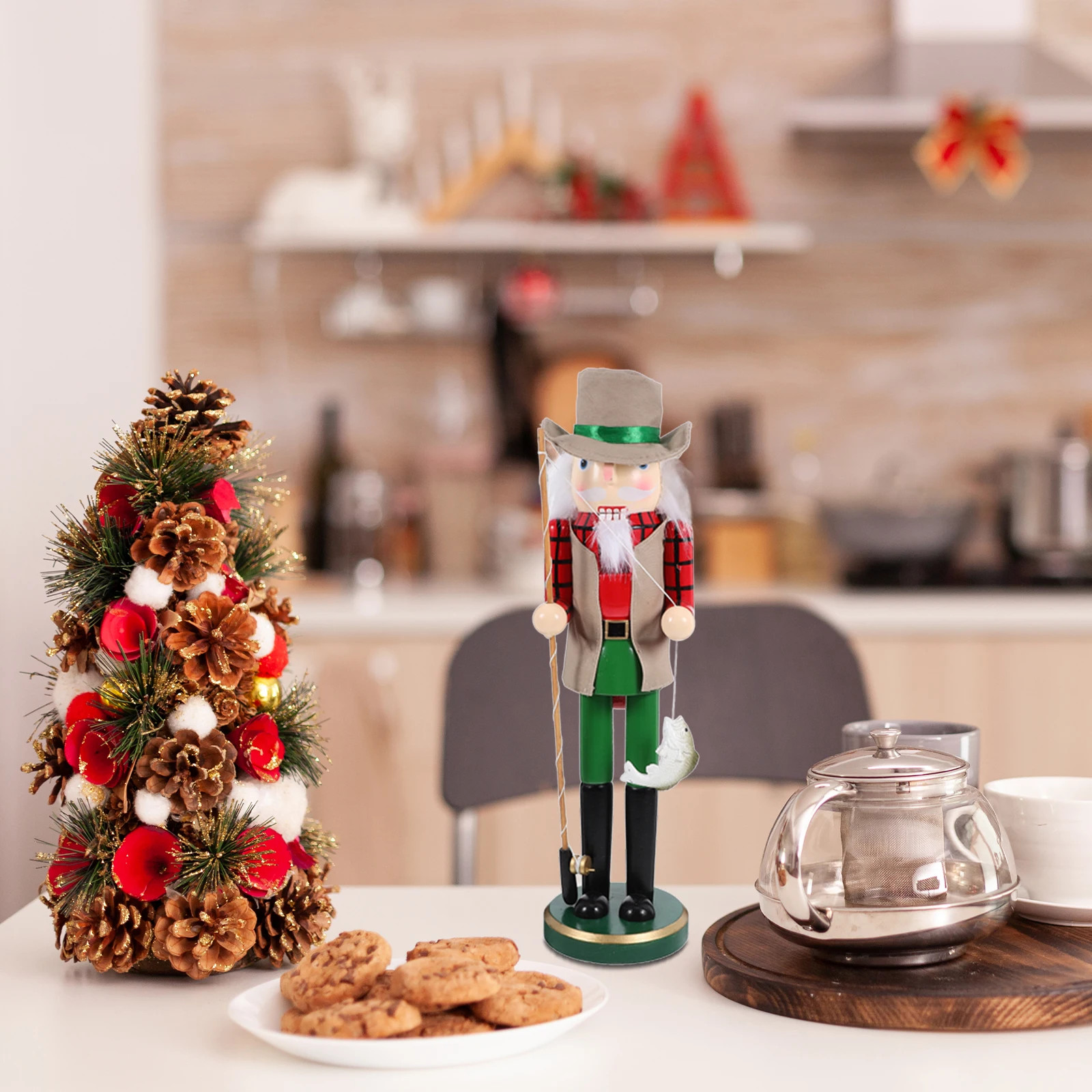 

Wooden Nutcrackers Craft Christmas Decor Unique Child Home Ornament Holiday Gift Traditional Figurine Miniature Model