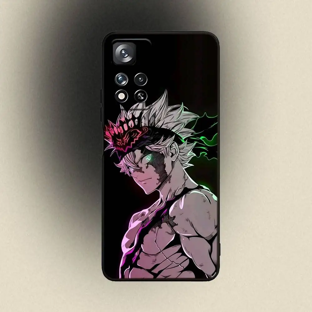 Custodia per telefono B-Black Clover Asta per Samsung Galaxy A 91,80,73,72,53,52,51,22,5G,Plus,J,Nota Cover morbida nera