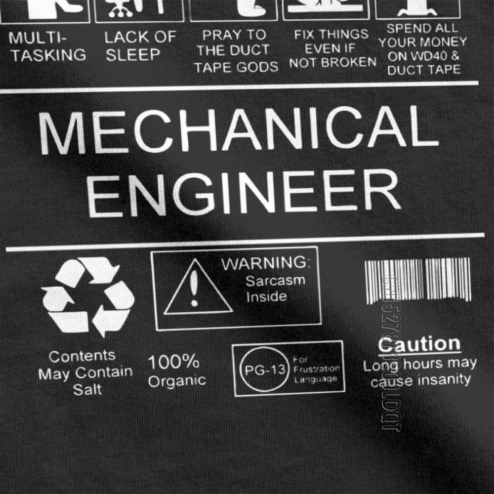 Mechanical Engineering T Shirt Men Pure Cotton Casual T-Shirt O Neck Car Fix Engineer Tee Shirt Male Tshirt Clothing