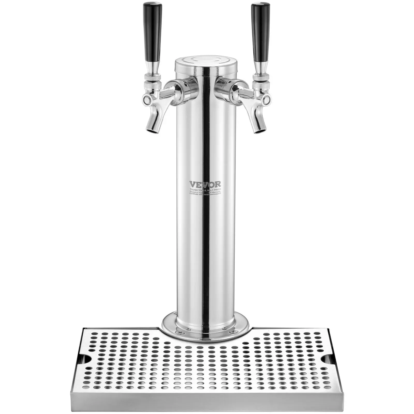 Kegerator Tower Kit, Dual Taps Beer Conversion Kit, Stainless Steel Keg Beer Tower Dispenser