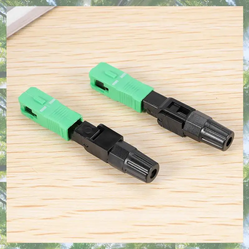 

Premium-10Pcs Sc/Apc Fiber Optic Connector Embedded Single Mode Component Fiber Optic Quick Connector-Black + Green
