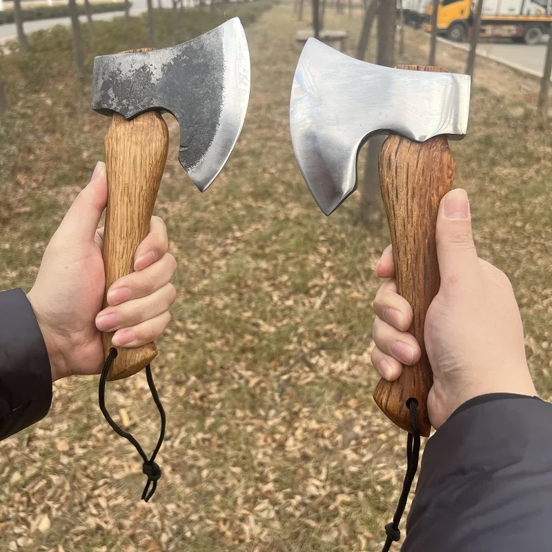 Nuova mini ascia forgiata a mano in acciaio 65 per esterni con manico in legno Qinggang Comodo strumento manuale EDC portatile per campeggio ed escursionismo