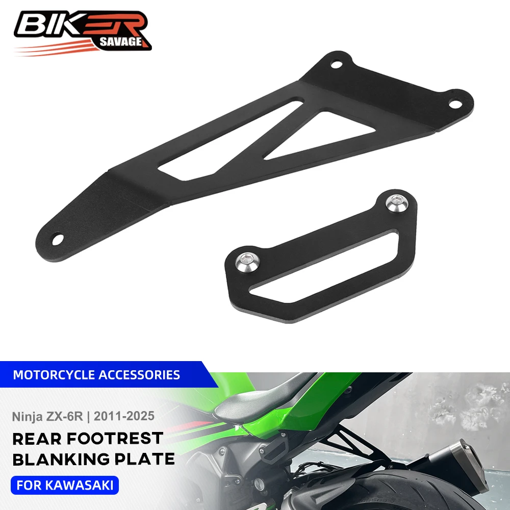 ZX-6R 2024 Rear Footrest Blanking Plate For Kawasaki Ninja ZX-6R ZX636 ZX600 2011+ Racing Hook Passenger Foot Rest Pedal Delete