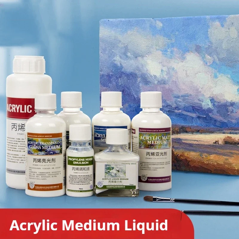 Acrylic Fluid Medium Paint 100/280 ml Acrylic Liquid Painting Blend Thinner for Artists Palette Preparation Color Blending Craft