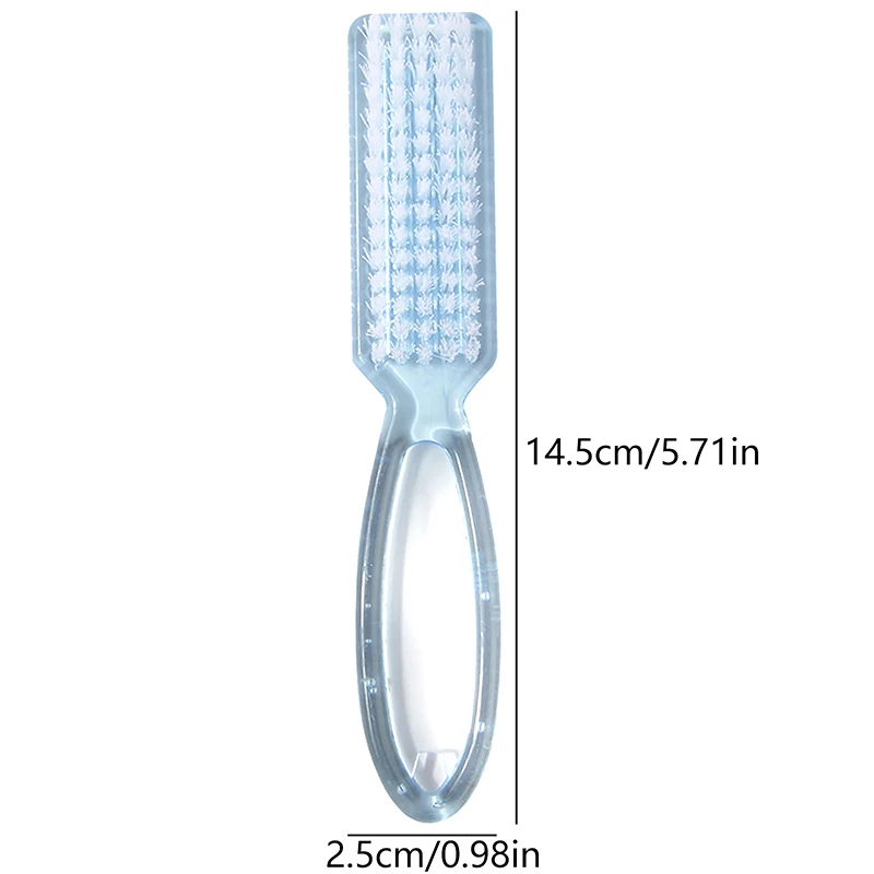 (Ce14)Cleaning Nail Brush Transparent Long Handle Soft Remove Dust Nail Brush Multifunctional Five Color Manicure Pedicure Tool