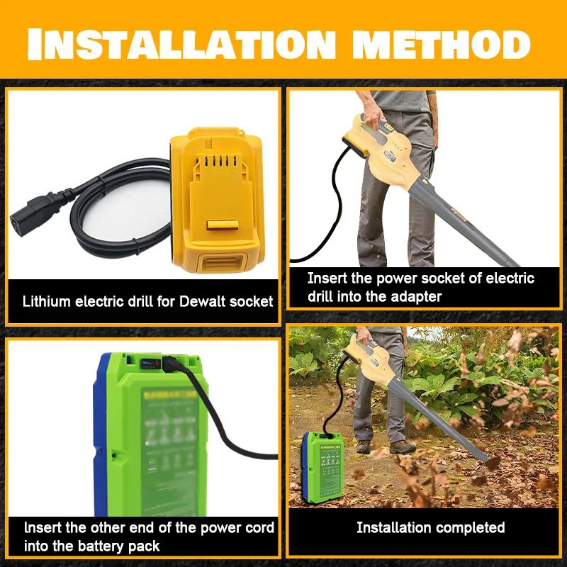 Imagem -05 - Lithium Battery Tool Adapter Cabo de Alimentação para Dewalt Milwaukee Makita 18v 20v Connect Lead Acid Battery dc 21v