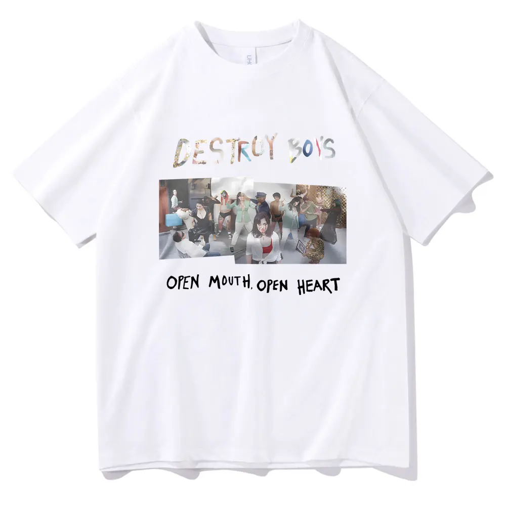 Best Famous Destroy Boys Open Mouth Open Heart Album Graphic T-shirts Men Women Cotton Casual Oversized Short Sleeve T Shirts