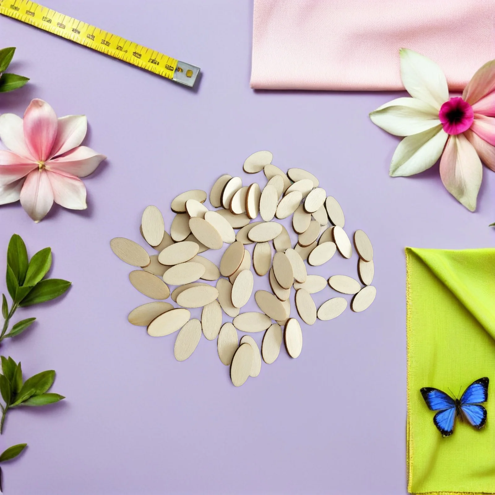 200 قطعة من رقاقة خشبية بيضاوية الشكل يمكنك صنعها بنفسك قطع تزيين حرفية سطح أملس لحفلات الزفاف وأعياد الميلاد وعطلات الكريسماس وقطع خشبية