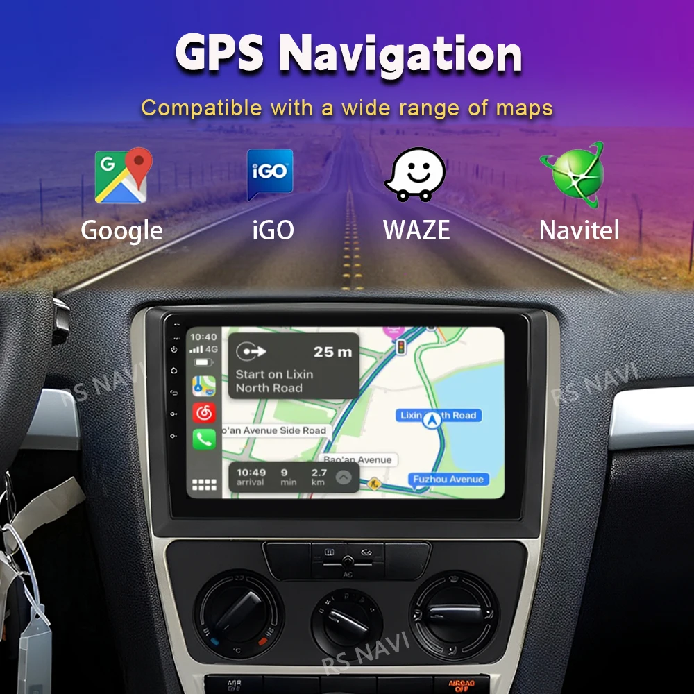 Android 16 Carplay Auto WIFI+4G Car Radio Multimedia Player For Skoda Octavia 2 A5 2008 - 2013 Autoradio Stereo 2din Head Unit