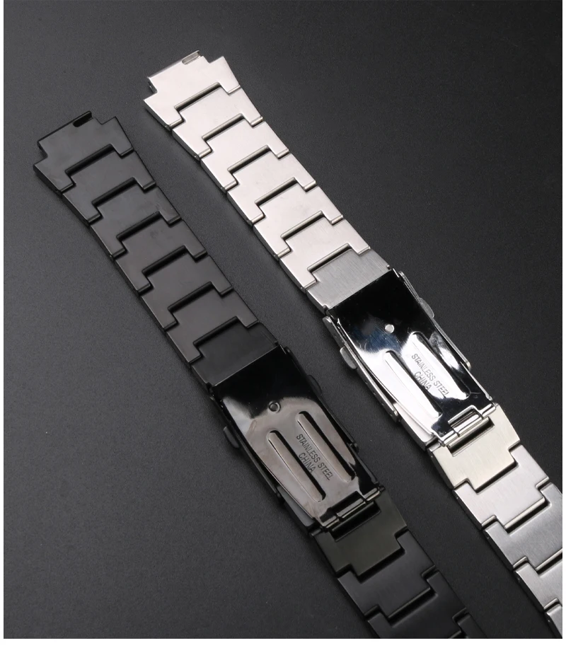 Quick Release For Casio G-SHOCK GST-B200 Stainless Steel Watch band Folding buckle metal Men\'s bracelet 24x16mm Convex mouth