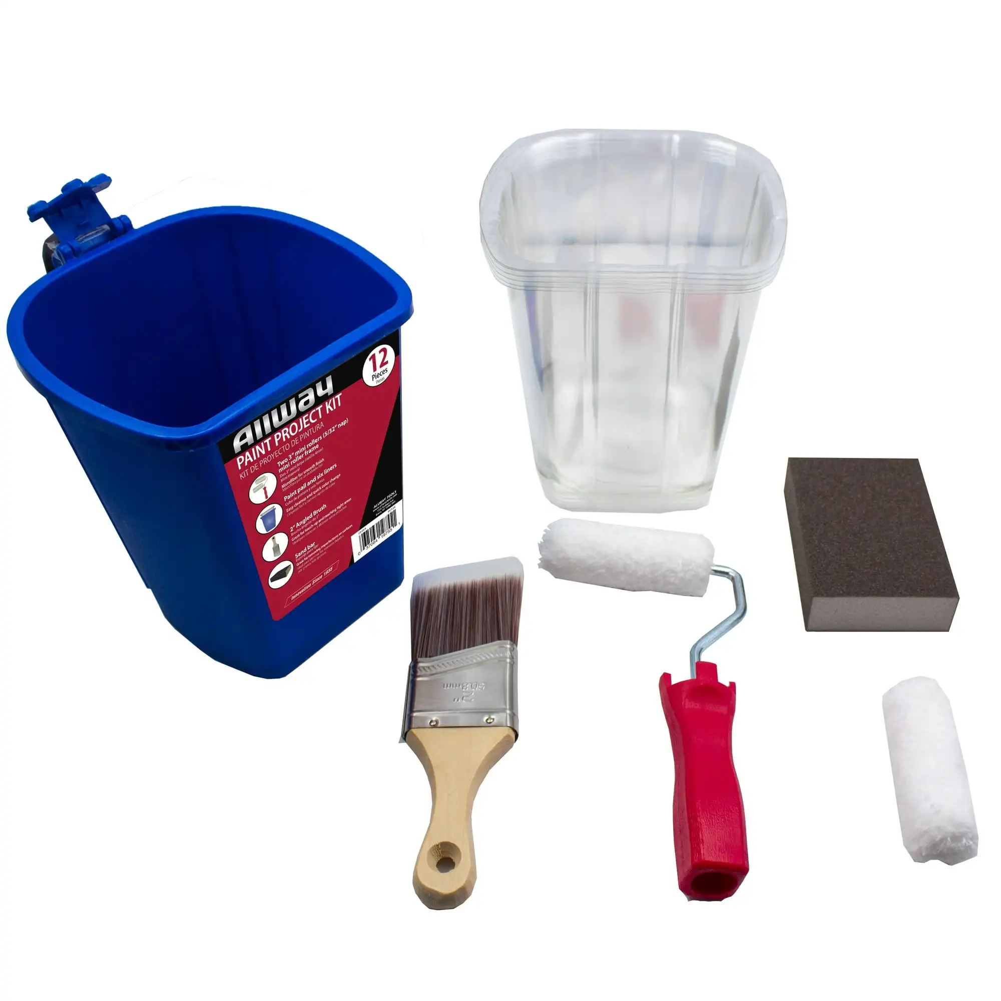 Allway 12-Piece Paint Project Kit with Paint Pail and 6 Liners