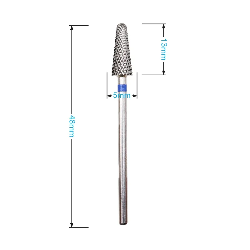 5mm Kegel Hartmetall Nagel Bohrer 3/32 "Fräsen Cutter Für Maniküre Dreh Grat Nagel Bits Elektrische Bohrer Zubehör werkzeug – Detail 2