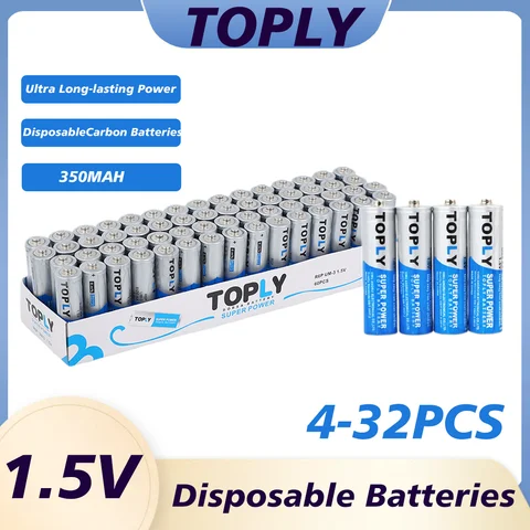 AA Batteries Disposable 1.5V - Heavy Duty Long Lasting for Wireless Mouse Keyboard Remote Control, Carbon-Zinc Battery