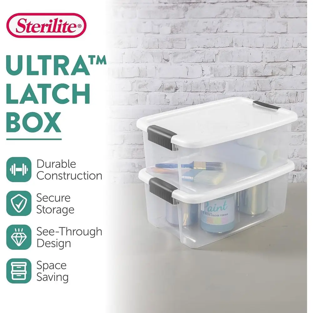 Ultra Box with Lids or Home and Oice, 18 Quart, 24-Pack | Heavy-Duty and Stackable Plastic Containers with es or Closet, Cabinet