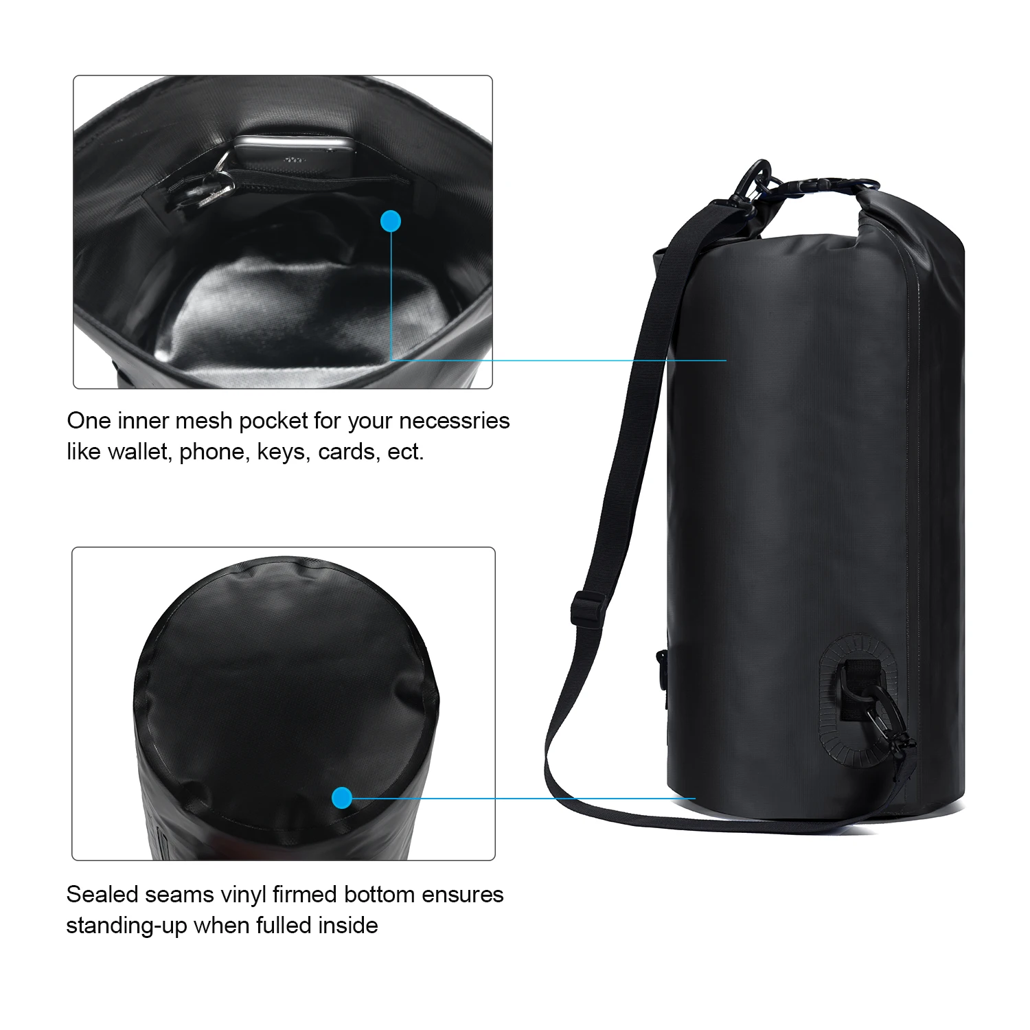 Waterproof Bag Outdoor Swimming Diving Bag Compression Storage Dry Bag Camping Rafting Kayaking River Trekking Sport Backpack