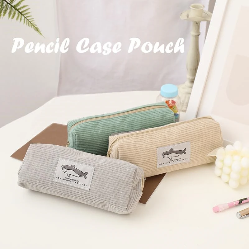 5 Colors Small Pencil Pouch Shark Office Stationery Bag Mini Makeup Cosmetic Bags