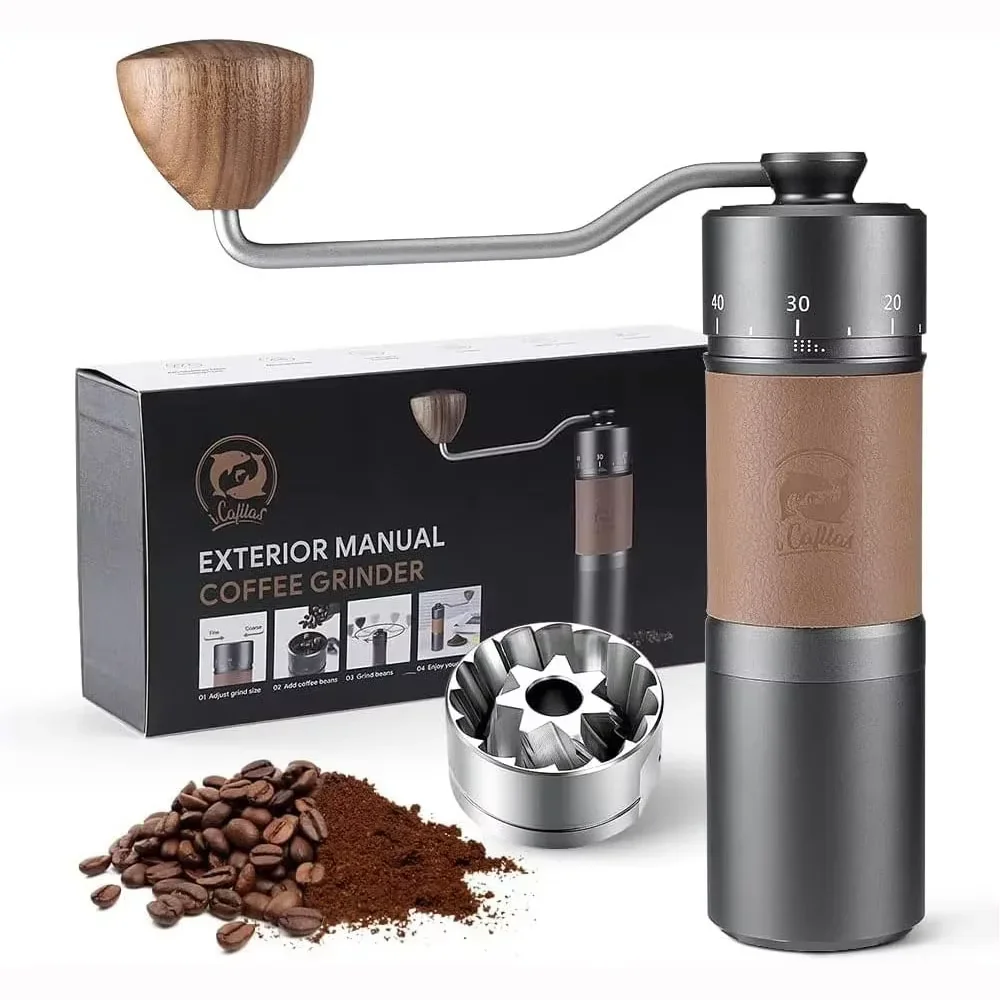 

NEW Manual Coffee Grinder 420 stainless steel 7-core burr coffee bean grinder adjustable grinding thickness anti slip icafilas