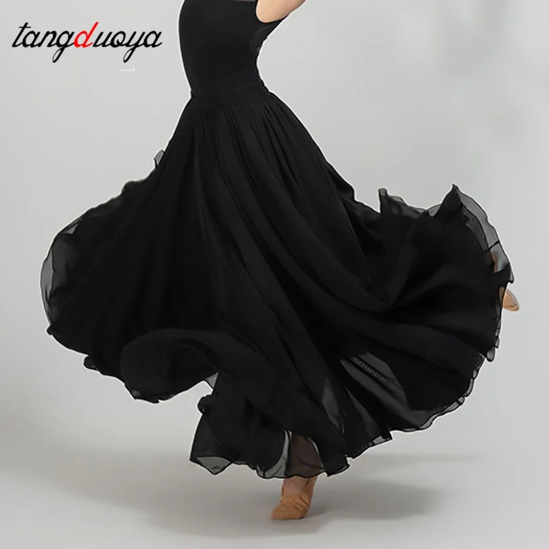 الأطفال الرقص نصف تنورة أداء زي الشيفون 720 درجة الفتيات تنورة الرقص الصينية الكلاسيكية ممارسة الرقص تنورة #3