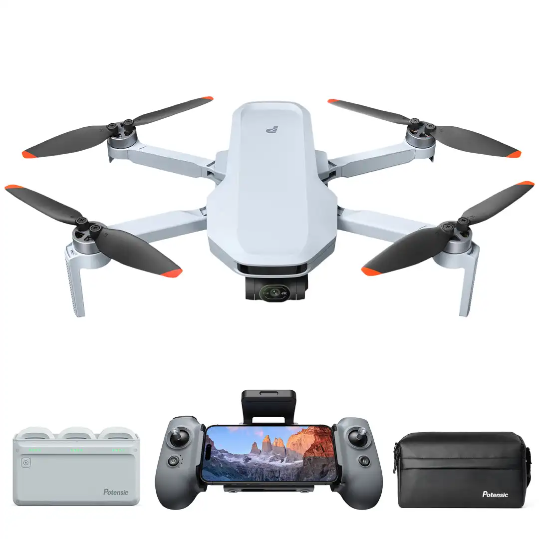 Potensic Drone ATOM 2, vidéo HDR 4K, photo 8K, caméra à cardan 3 axes, moins de 249g, prise de vue verticale, 10 km, prise de nuit AI, piste AI