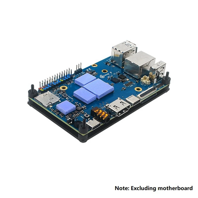 ABDJ-For Orange Pi 5 / 5B حافظة من سبائك الألومنيوم غلاف تبريد معدني نشط وسلبي مع حماية من أحواض حرارة المروحة