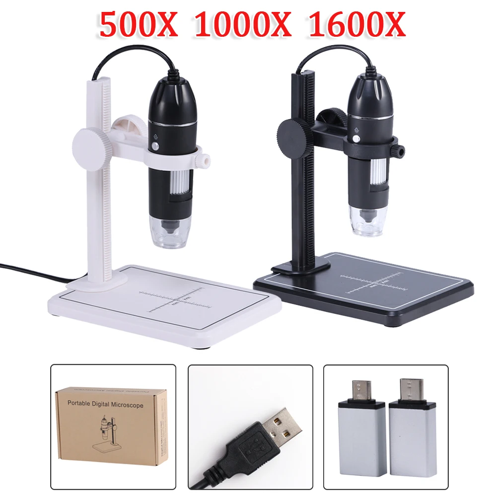 8 Leds Digital Microscope Phone Repair Tools Ophthalmoscoscope Manual Focus Optometry Equipment Magnify for Home Labratory Tools