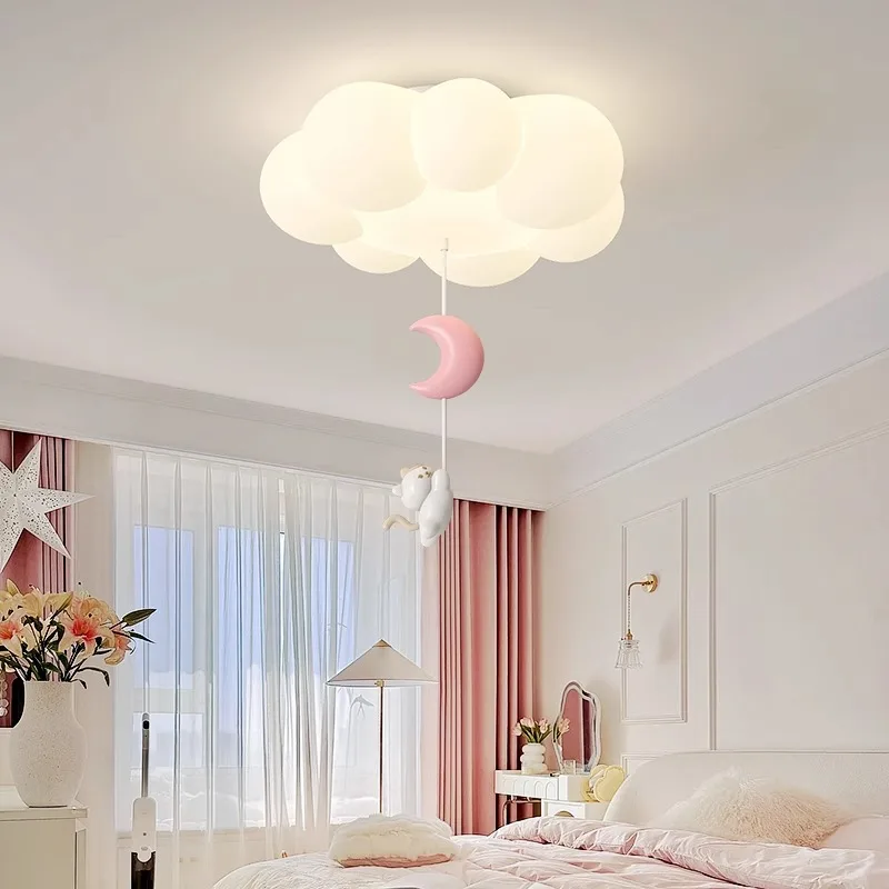 Creative Bedroom Ceiling Light with Cloud Star Moon Pendant Lamps Modern Indoor Kids Ceiling Lamps Boy Girl Baby Room Decor LED