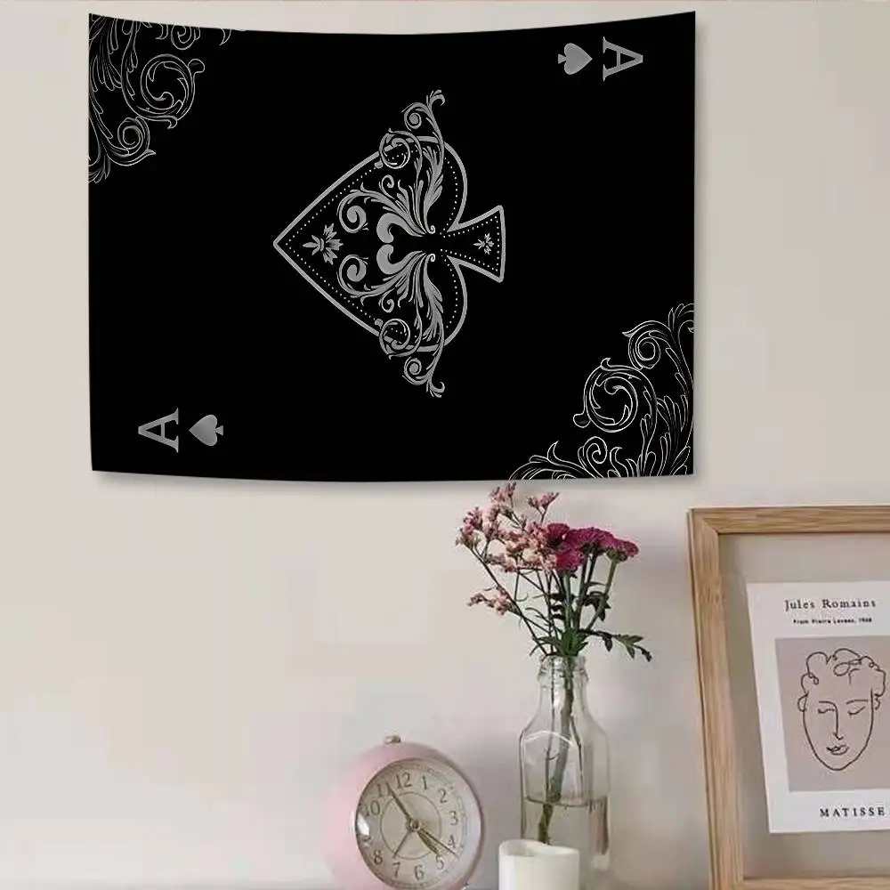 Ace of Spade Hanging Bohemian Tapestry Hanging Tarot Hippie Wall Rugs Dorm Japanese Tapestry
