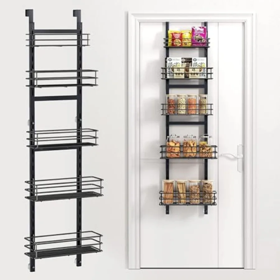 

5-Tier Over the Door Pantry OrganizerCabinet Door Organizer Kitchen Pantry Door Organizers and Storage Over the Door Spice Rack