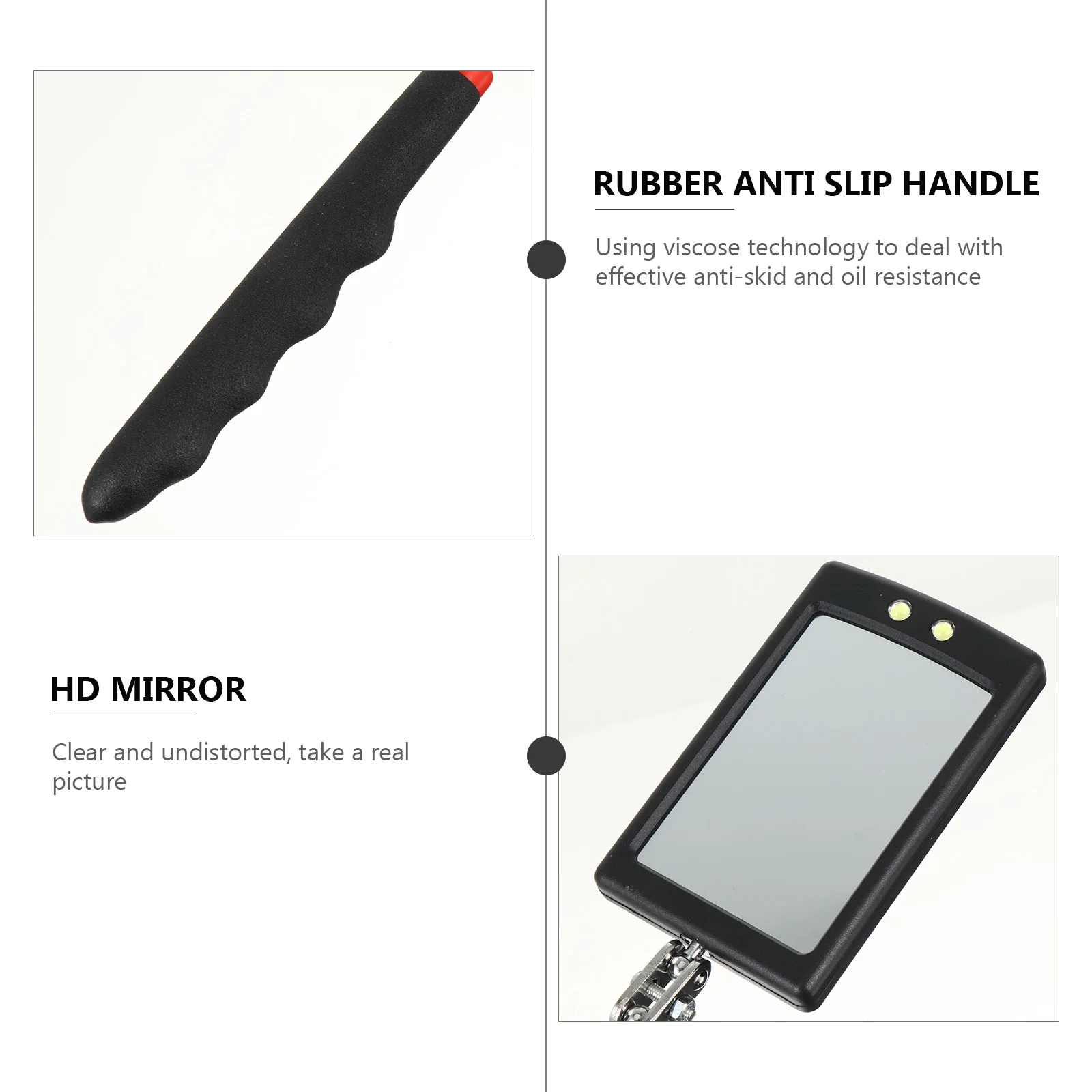 

Car Inspection Mirror Telescoping LED Lighted Tool Flexible H 360 Swivel Mirror for Vehicle Checking Narrow Space