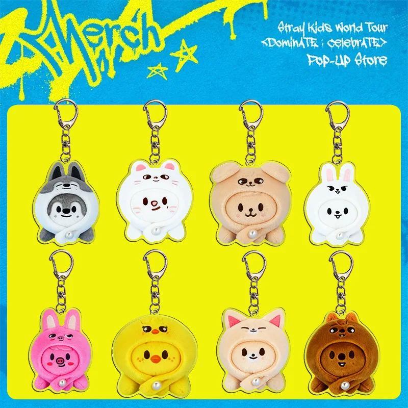 

SKZOO Same Style Keychain World Tour "dominATE celebrate" Flash Keychain Acrylic Periphery