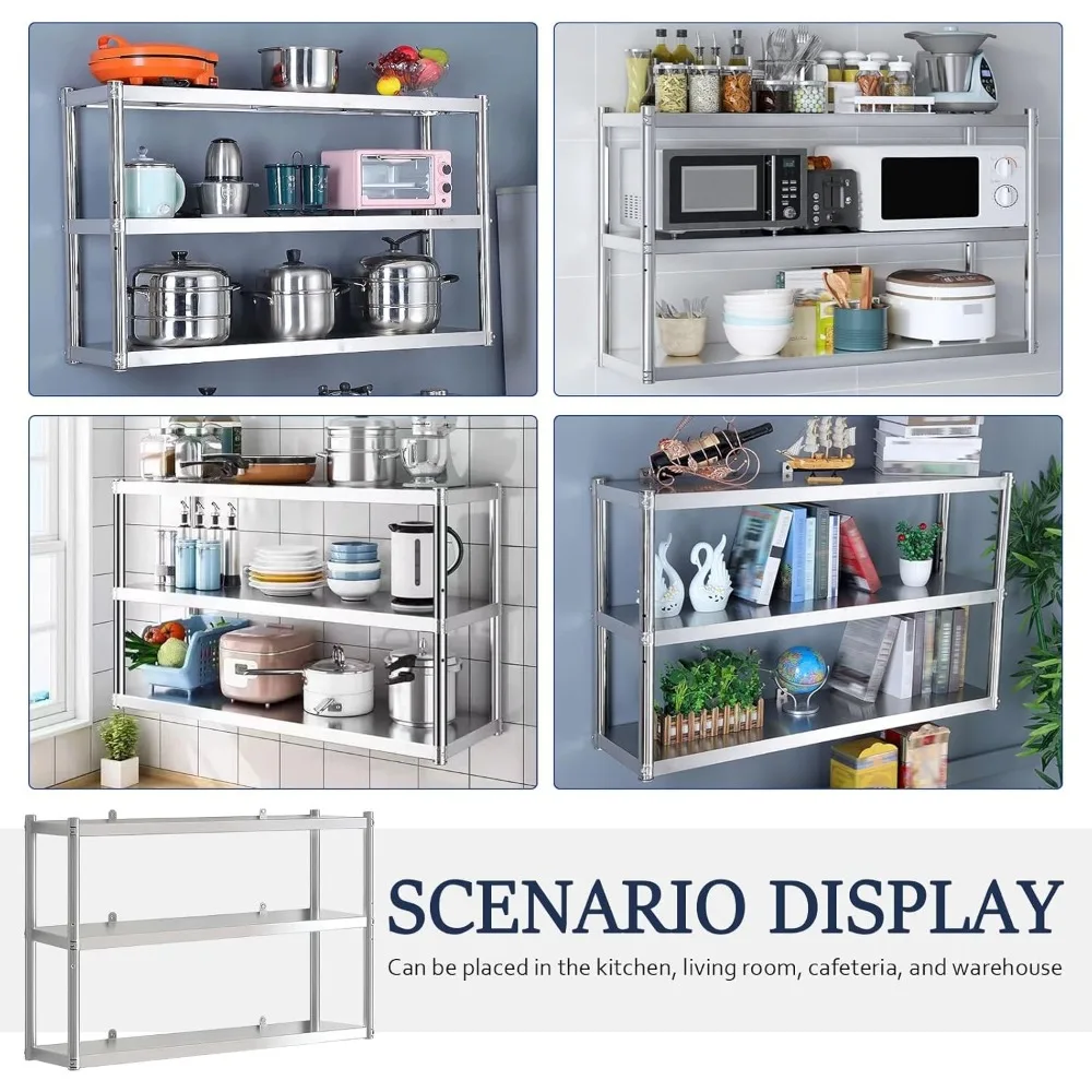 Estantes de pared de metal resistentes para almacenamiento en garaje, estante organizador minimalista para sala de estar y cocina