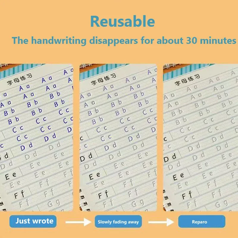 Hengshui Kalligraphie 3D wiederverwendbares englisches Groove-Kopierbuch für Kalligraphie lernen Alphabet Kinder Handschrift-Übungsbuch