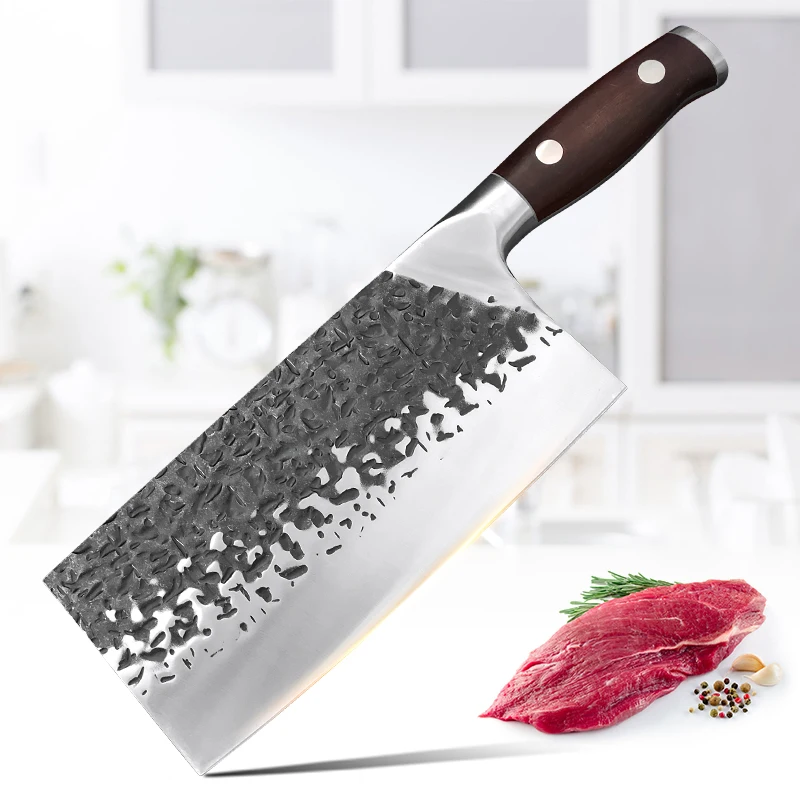 Heavy Duty Kitchen Knife Stainless Steel Chinese Bone Knife 8 Inch Meat Cleaver Vegetables Slicing Chef's Knife Cooking Tools