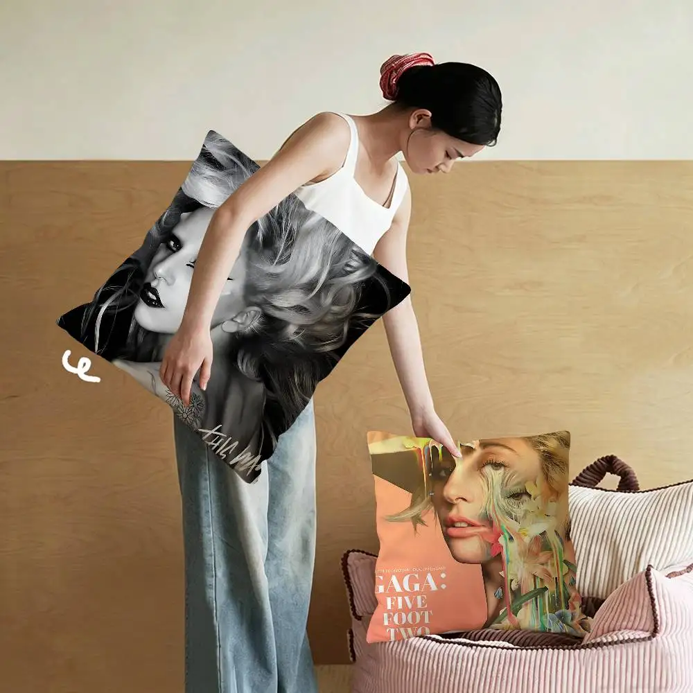 Hot L-Lady Singer G-Gaga Pillow Anime Pillow Sofa Bed Head Pillow Cover Cushion Cover 45x45 Cm Fashion