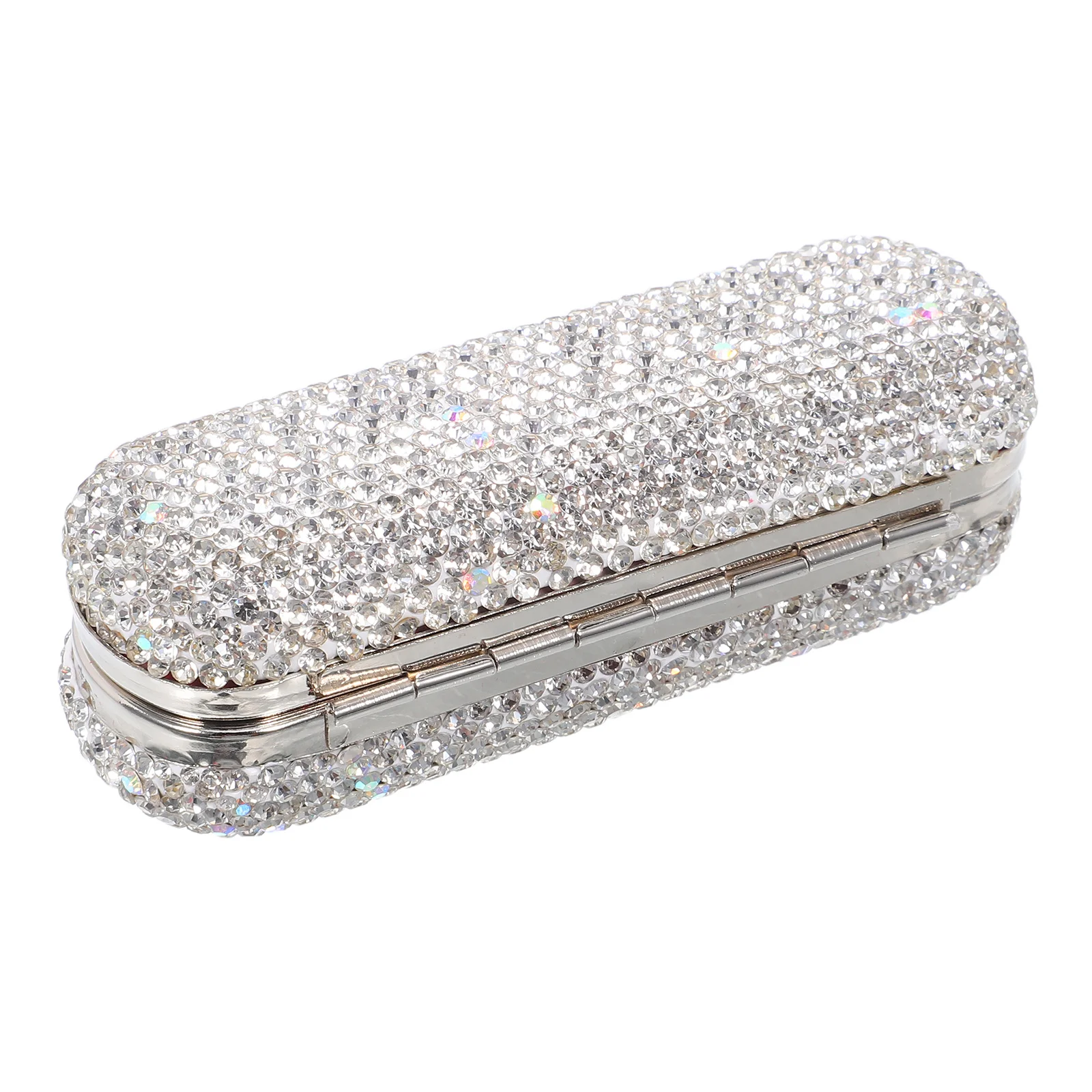 

Mini Rhinestone Lipstick Organizer Portable Travel Compact Lipstick Holder Storage Box for Purse Lip Collection Box