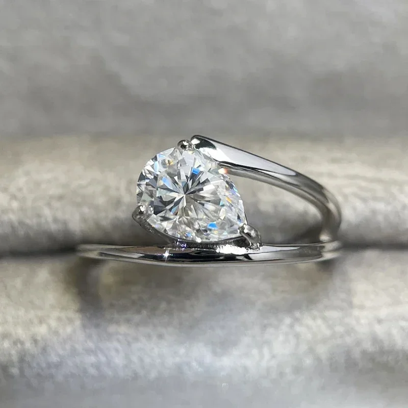 FCGJHW 6*8mm Pear Moissanite Rings S925 Sterling Silver Solitaire WaterDrop Diamond For Women Wedding Bnads Gifts Jewelry 2026