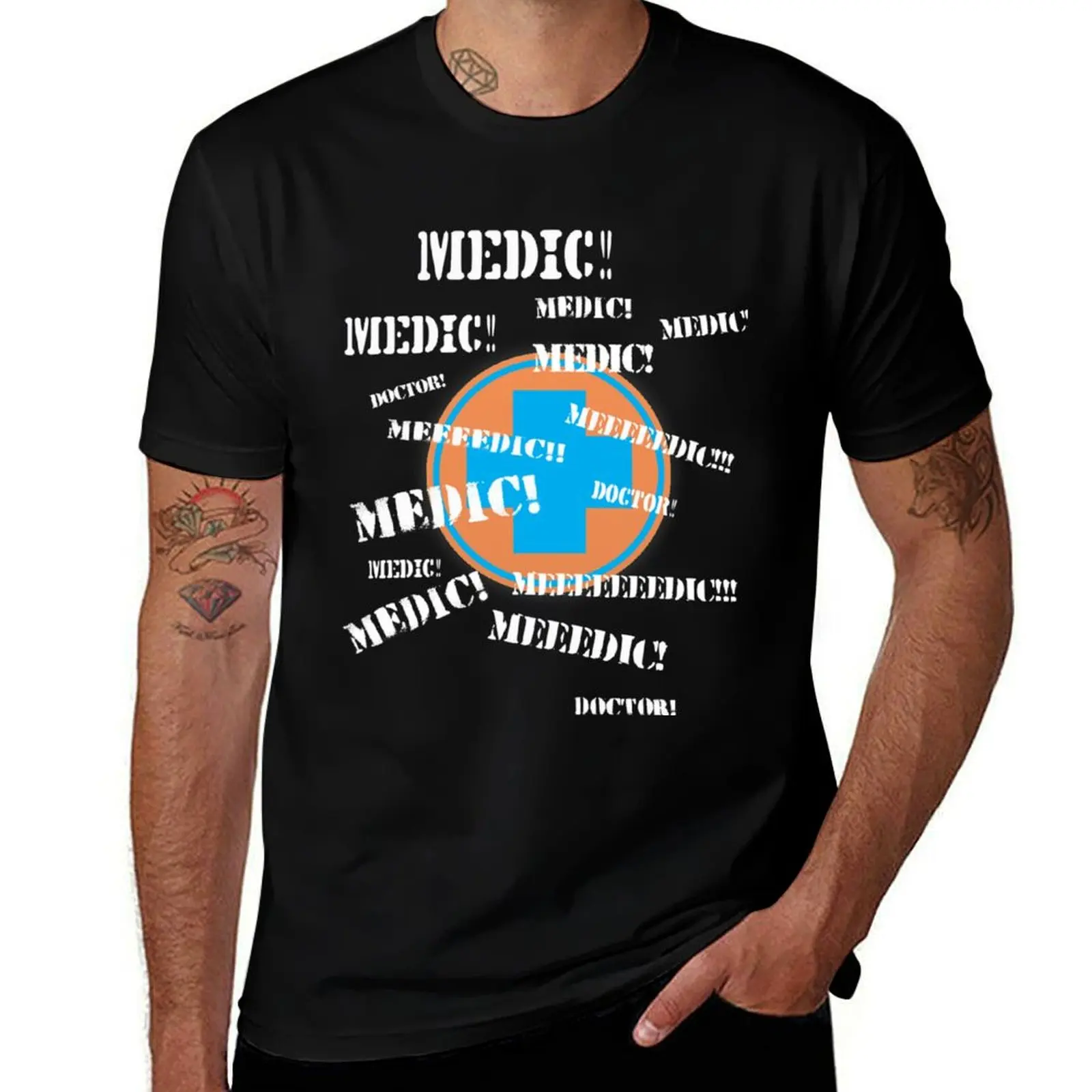 

white Medic- t t Press man for pack cotton shirt 'E' For BLU T-Shirt shirts pack