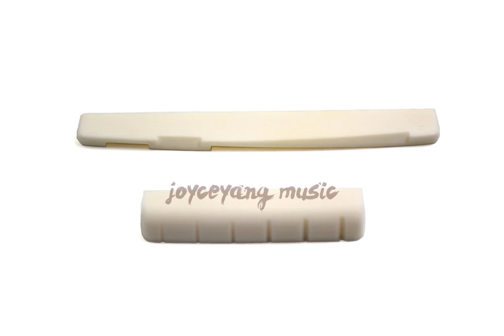 1 Set of Guitar Nut/Saddle Bone Ivory For Left Hand Acoustic Guitar