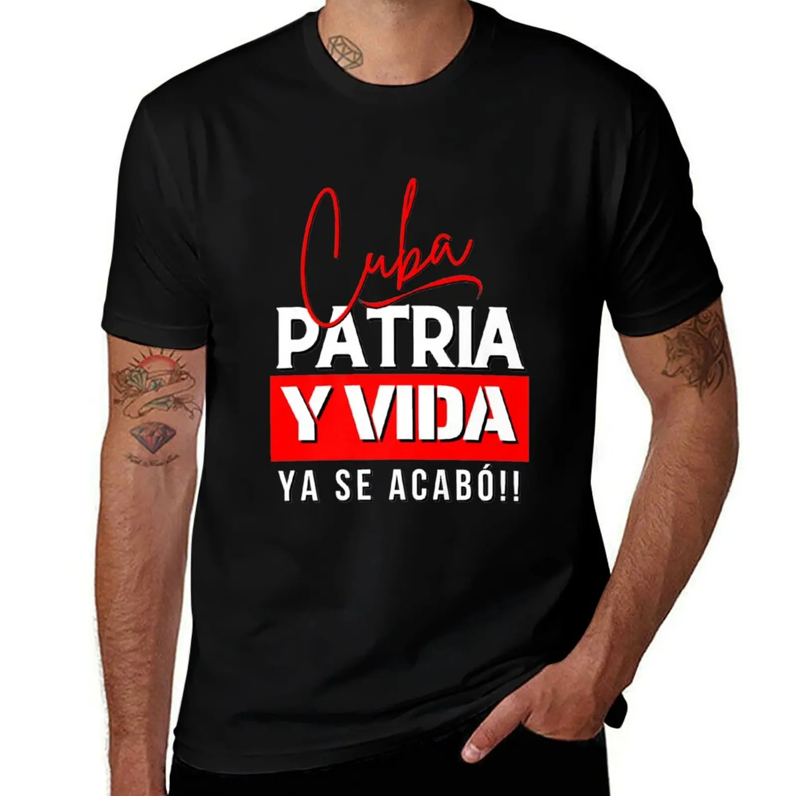 

Cuba, Patria y Vida T-Shirt man t shirts cotton t shirts for man cotton T-Shirt