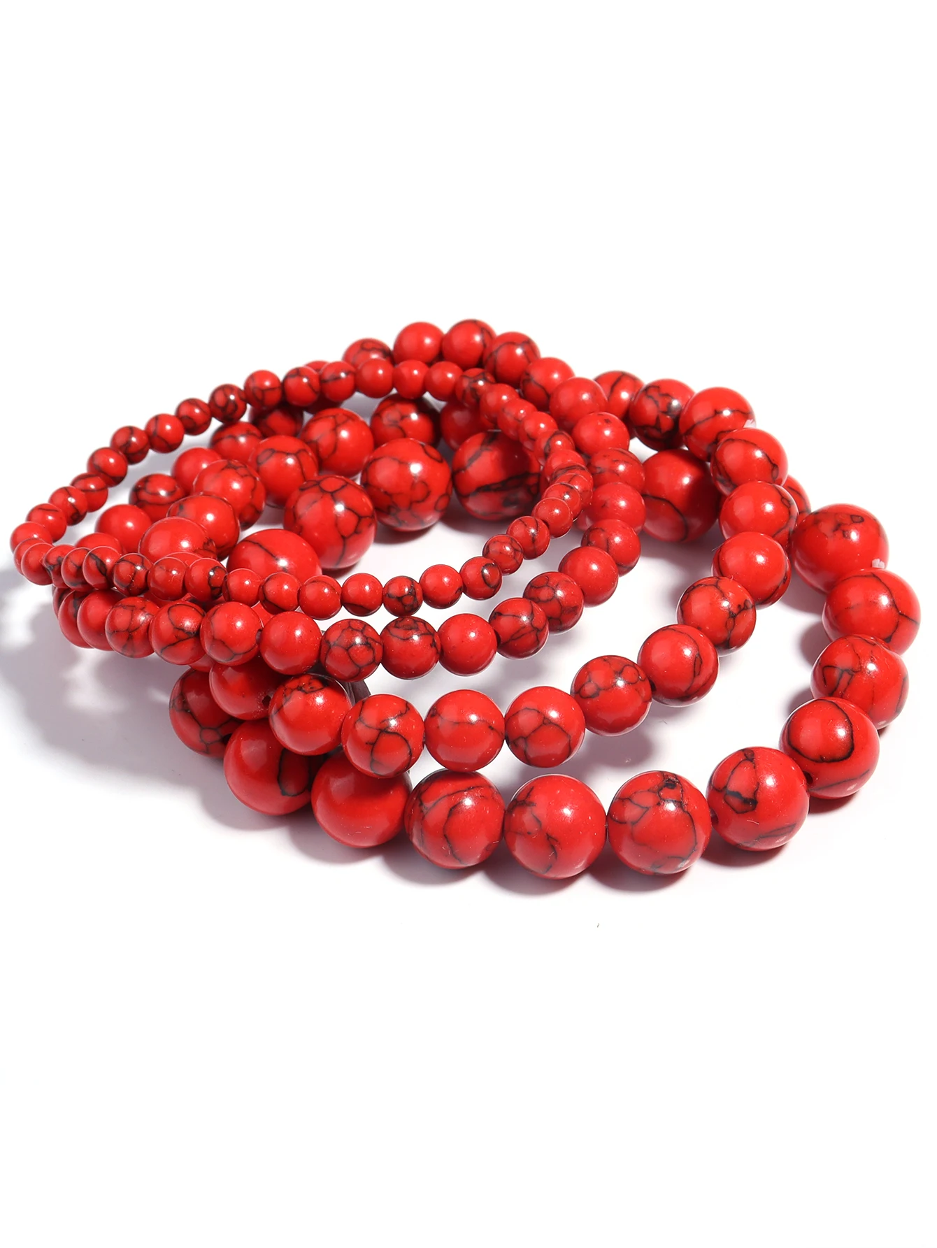 OAIITE 1pc Red Turquoise Bracelet Women Yoga Meditation Prayer Reiki Bracelet Natural Stone Beaded Bracelet Men Pulse Jewelry