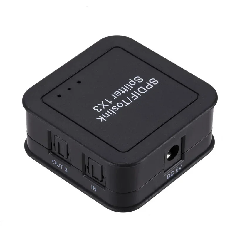 3-way Digital Optical Audio Splitter Adapter SPDIF Optical Cable Splitter Hub