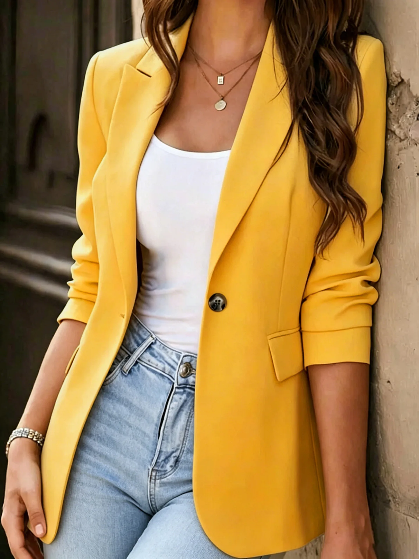 Damen-Blazer 2026 – Neues Modell mit schmaler Passform und kurzem Design, Büro- und Freizeitkleidung für Petite-Größen – Detail 7