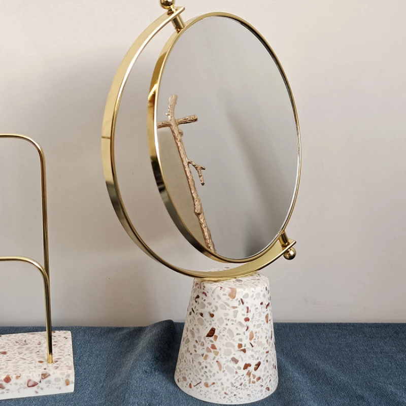 

Double-Sided Rotatable Makeup Mirror Desktop Nordic Style Bedroom Girl