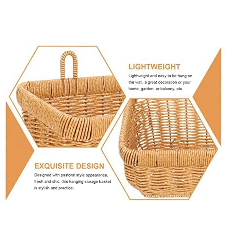 Cesta de almacenamiento de ajo y jengibre, organizador de artículos diversos, cesta de montaje en pared, cesta de ajo de mimbre B