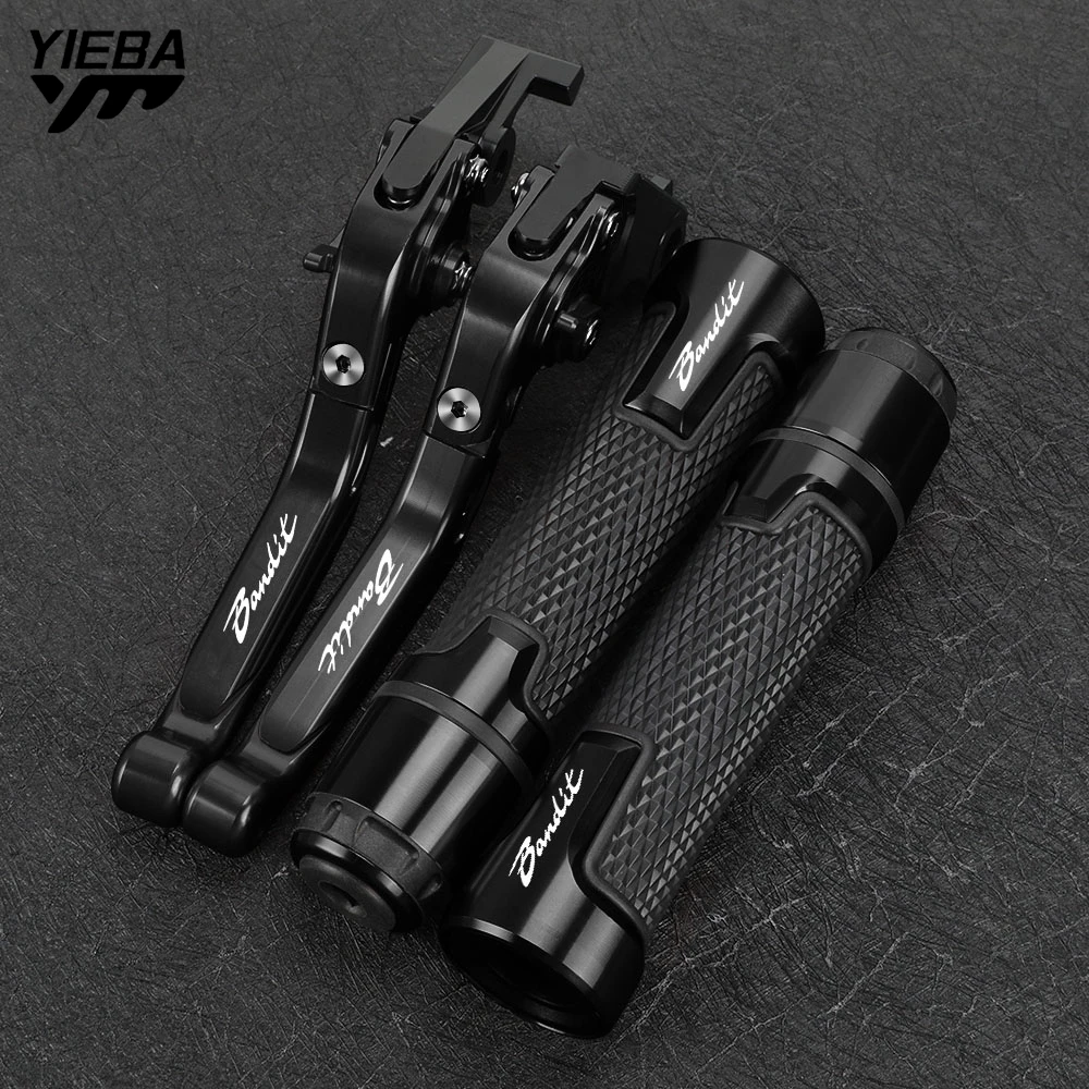 

Аксессуары для мотоциклов Suzuki GSF 650 BANDIT 2005-2006: регулируемые рычаги тормоза и сцепления из алюминия с ЧПУ, ручки руля и накладки на руль.