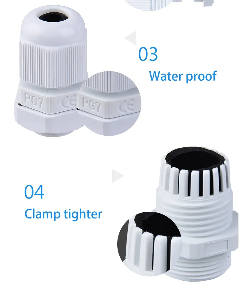 10 Stück Kabelverschraubung M-Serie Einstieg Wasserdicht IP68 M12/16/18/20/22/25 x 1,5 3–6,5 mm Nylon-Kunststoff-Anschlusshülsenverbindungen – Detail 6