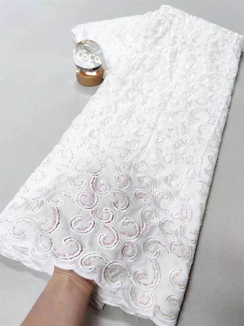 

African Chiffon Lace Fabric 2025 High Quality Lace Material Nigerian French African White Lace Fabrics For Women Wedding A1143-1