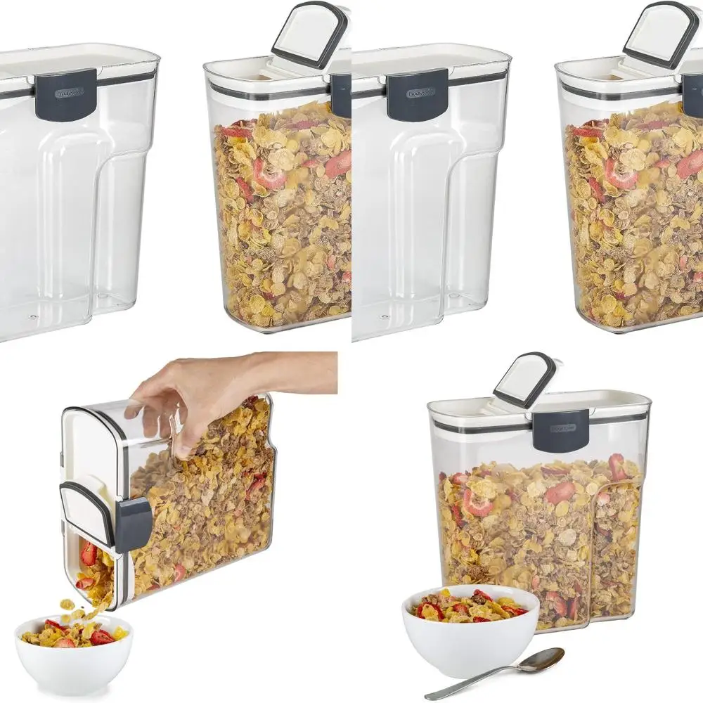 

2-Piece Clear Kitchen Storage Canisters Set - ProKeeper Large 4.5-Quart Food Baker's Organizer