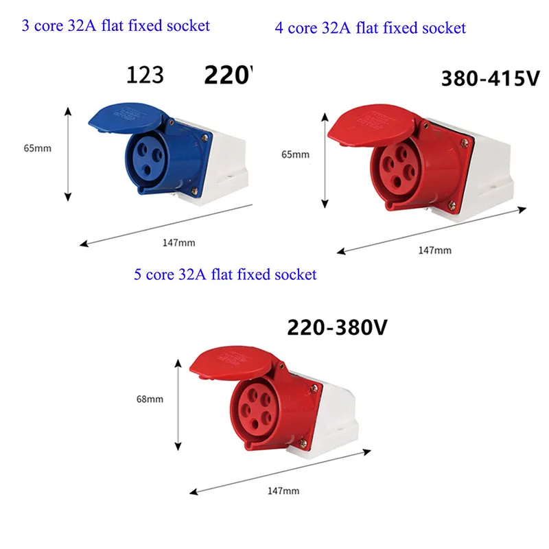 32A Lndustrial Plug Waterproof Explosion-proof Aviation Plug Docking Socket Connector Three-phase Electric 3-core 4-core 5-hole