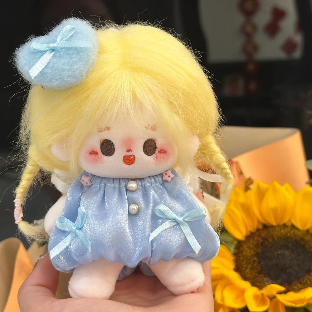 

Bow Dress 10cm Cotton Doll Clothes with Wing Suit Doll Clothes Outfit Love Hairclip Creative Doll Dress Up Set Children's Gift